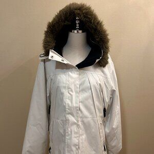 Polar Edge White Silver Series Hooded Ski Jacket Size XL